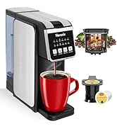 Horavie Single Serve Coffee Maker with Built-in Grinder, Fast Brew 6-16oz Single Cup for Whole Be...