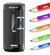 AFMAT Electric Pencil Sharpener, Auto in &amp; Out, 5 Nibs, Fully Automatic Pencil Sharpener for Clas...