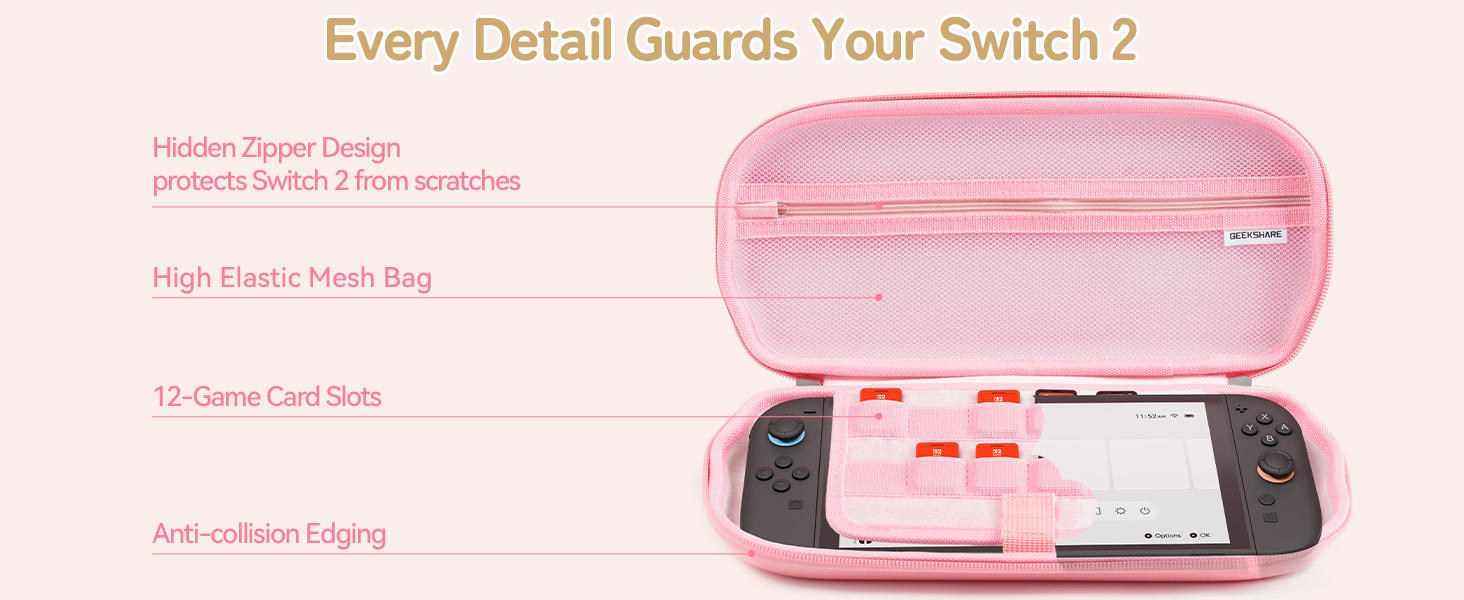 GeekShare Travel Carrying Case Compatible with Switch 2
