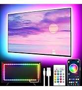 GIPOYENT LED Lights for TV, 16.4FT TV LED Backlight, for 45-75 Inch TV, Music Sync TV LED Light w...