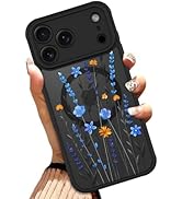 OOK Case for iPhone 17 Pro Max 6.9 Inch (Compatible with MagSafe) Blue Flowers Cute Floral Transl...