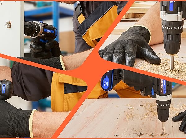 Cordless drill driver power impact screwdriver electric electrical tools batteries sets combo kits