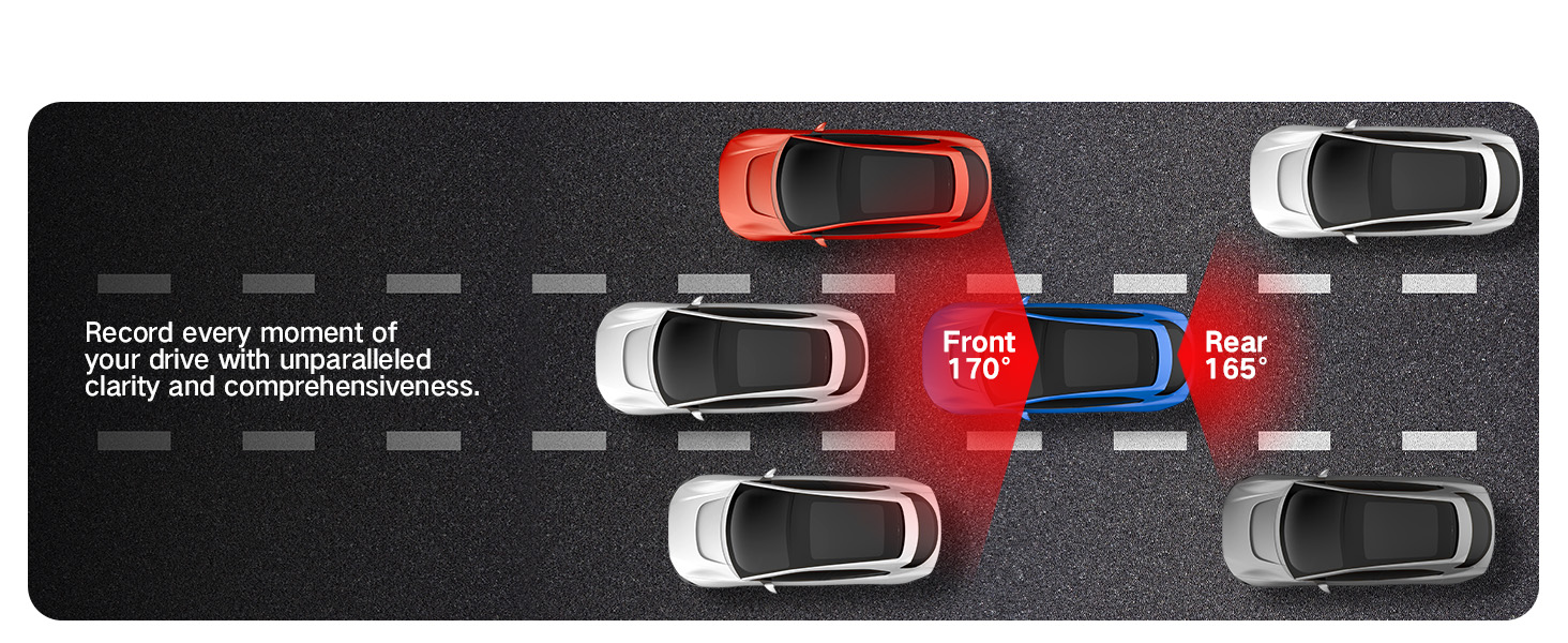 LECTRUS Dash Cam Front and Rear 4K + 2.5K, Dual Dash Camera for Cars with Night Vision