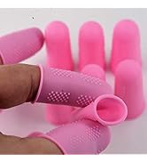 Finger Protectors [Flex Series - 12-Pack] Silicone Non-Stick Finger Covers [Pink - Small (6) / Me...
