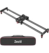 Zecti Camera Slider, 24 inches/60 Centimeters Adjustable Carbon Fiber Camera Dolly Track Slider V...