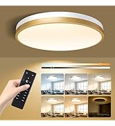 Lightania 15 Inch Flush Mount Ceiling Light with Remote Control &amp; Night Light, 5CCT Dimmable Ceil...