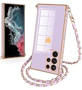 FCSWEET for Samsung Galaxy S22 Ultra Case with Strap Women Girls,Crossbody Lanyard Camera Protect...