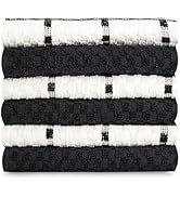 GOLD TEXTILES Kitchen Towels 6 Pack Premium 100% Cotton Dish Towels for Kitchen (15 x 25 Inches) ...