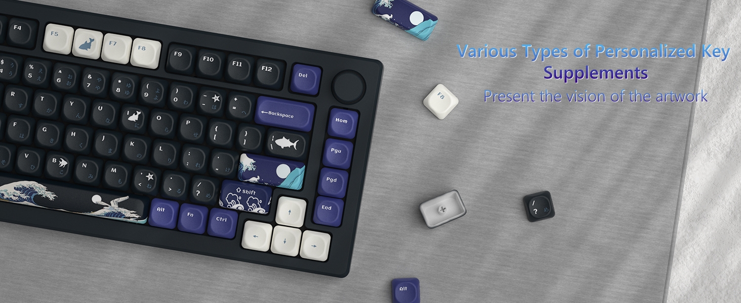 Kanagawa Black PBT Keycaps