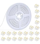 RGBZONE 20pcs 2 Pin 8mm LED Strip to Wire Connectors and 32.8FT/10M Extension Wire for IP20 Singl...