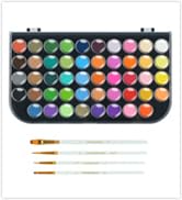 TRANSON 48-Color Watercolor Kit with 4pcs Paint Brush Set
