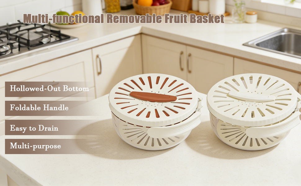 Light luxury cream style multifunctional drainage bowl