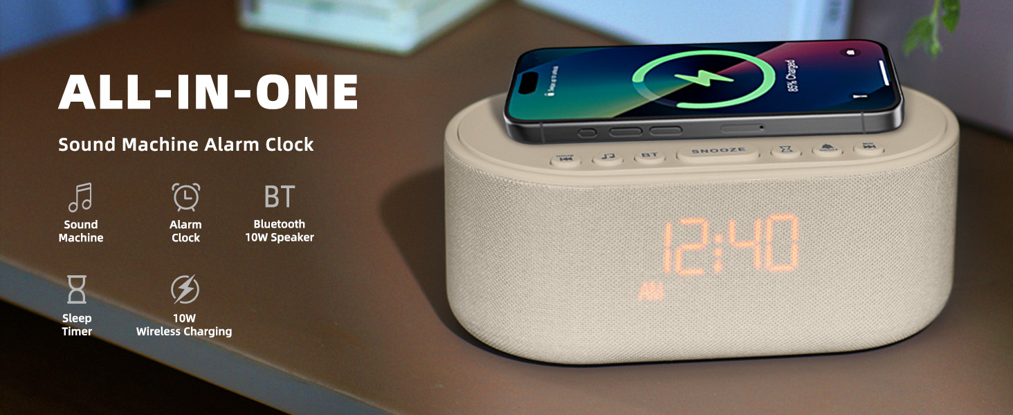 alarm clock with wireless charging