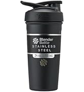 BlenderBottle Strada Shaker Cup Insulated Stainless Steel Water Bottle with Wire Whisk, 24-Ounce,...