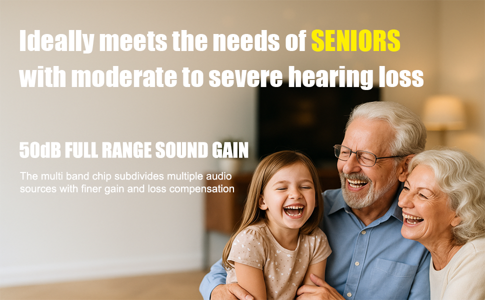 Ideally meets the needs of SENIORS with moderate to severe hearing loss