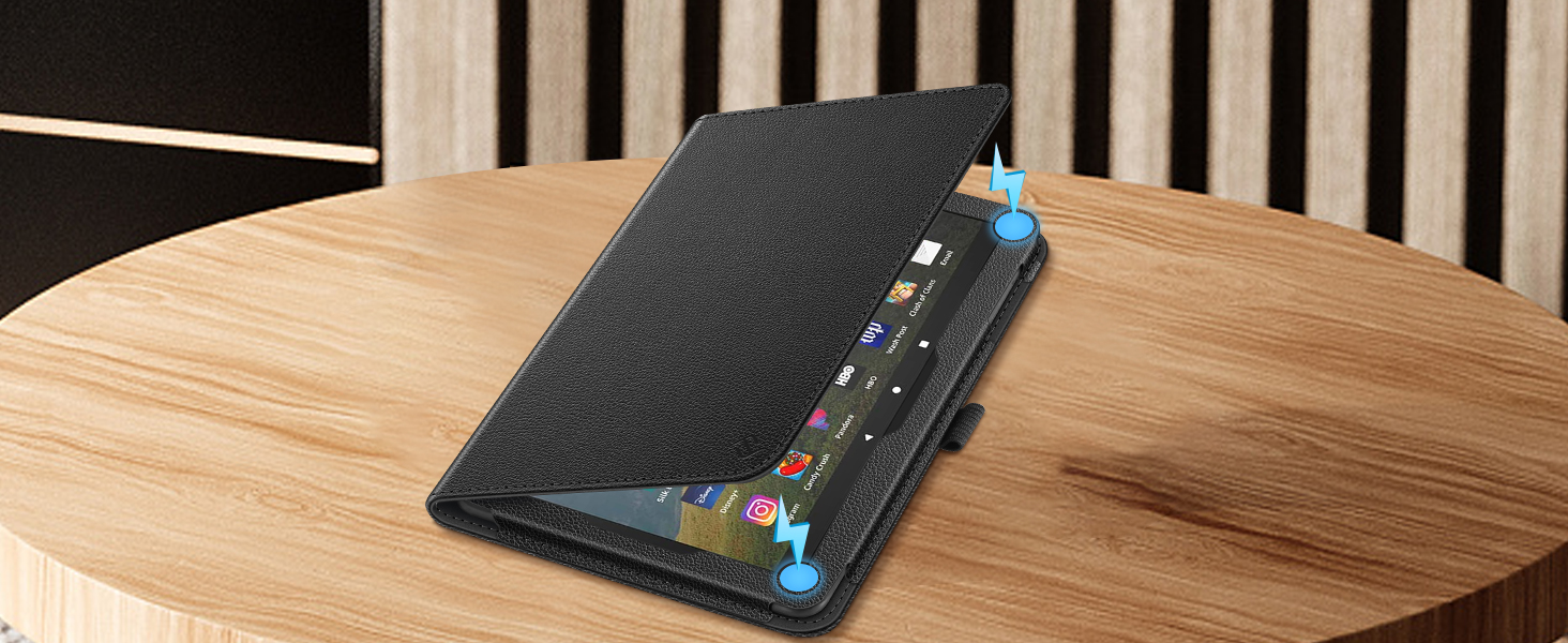 Kindle Fire HD 8 case cover 2022 sleeve bag flip folding magnetic Rotatable Kickstand Shockproof