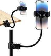 Lifexciting Flexible Phone Holder Clip for Mic Stand Tripods Desk Table Pole, Gooseneck Long Arm ...