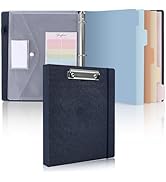 SKYDUE Clipboard Binder with Dividers,1 Inch 3 Ring Binder with Clipboard on Front, Clipboard Fol...
