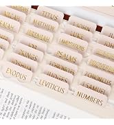 Laminated Bible Tabs (Gold Foil Embossed Lettering), Index Tabs for Women and Men, Reposition Lar...