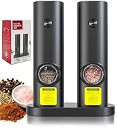 Nicefox Electric Salt and Pepper Grinder Set, Upgraded Automatic Battery Pepper Mill Shakers with...