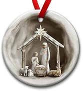 SOL VIBES Nativity Scene Christmas Decorative Ornaments, Unique Jesus Nativity Ornament - Holy Fa...