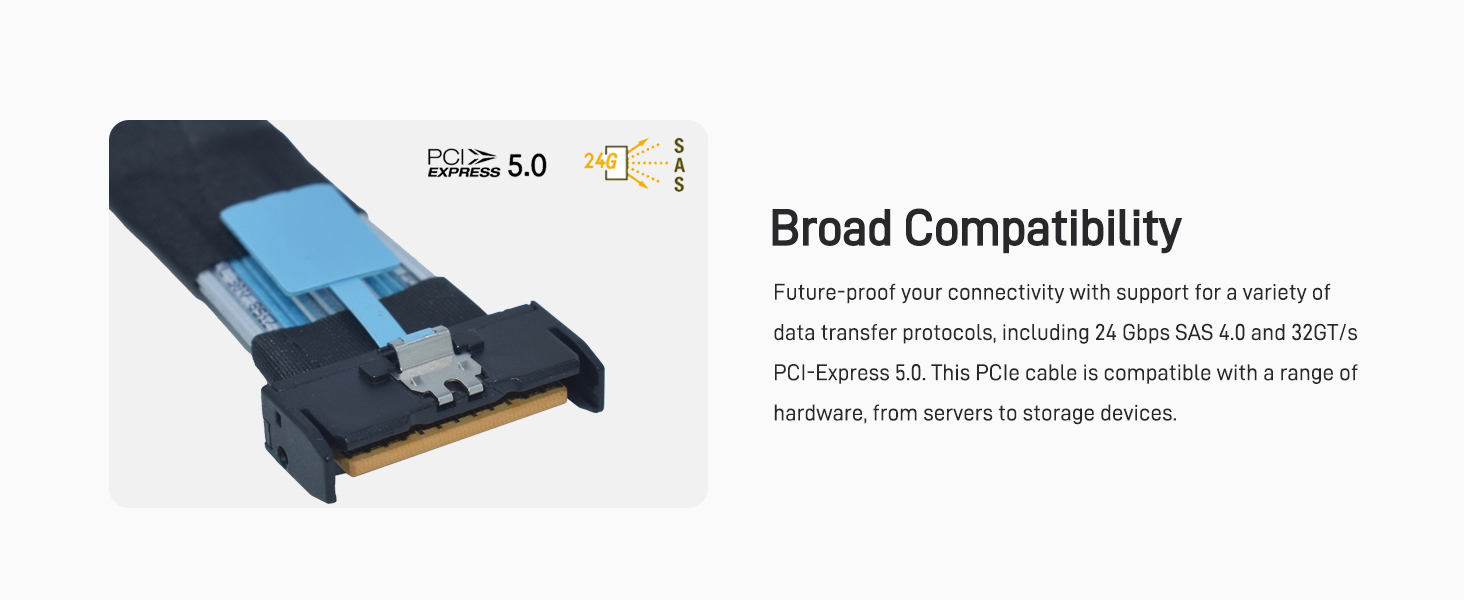 PCIe 5.0 MCIO 8i to MCIO x8 Extension Cable Straight Male SFF-TA-1016 74pin Connector Adapter