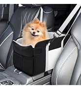 Portable Dog Car Seat for Small Dogs - Pet Booster Seat with Safety Leash, Adjustable Straps, Was...