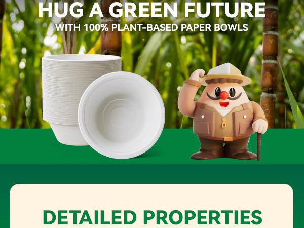 100% plant-based paper bowls