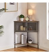 VECELO Table, 3-Tier Shelves with Protection, Metal Frame Storage Shelf Organizer for Small Space...