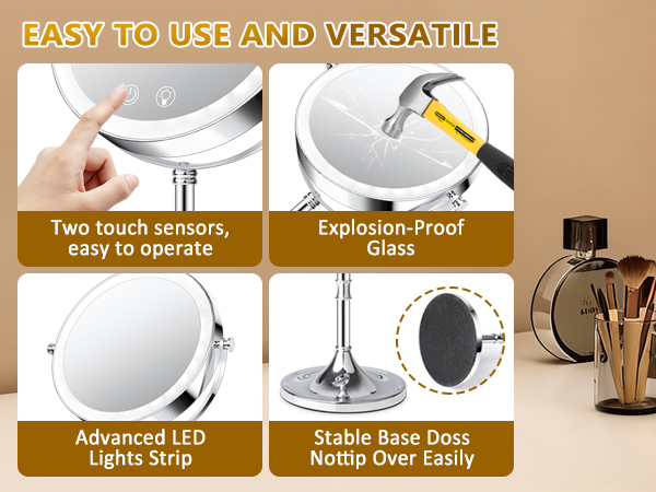 lighted makeup mirror