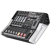 Jindaaudio Audio Mixer 4 Channel, DJ Mixer with Power Amplifier, 2*180W Power Output Powered Mixe...