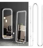 Led Vanity Mirror Lights, 13.2FT 6000k Body Mirror Lights, Stick on mirror Lights with AC Adapter...