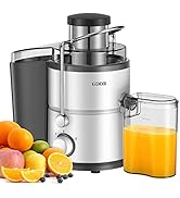 GDOR 800W Juicer Machine, 3” Wide Feed Chute, Dual-Speed Centrifugal Juicer for Fruits &amp; Vegetabl...