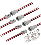 DTP 2 Pin 12 AWG Cable Connector Automotive Waterproof Electrical Wire Male Female Plug Wiring Ha...