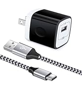 Type C Wall Charger, 5V/1A Charging Block Wall Charger Plug Cube Brick with 6ft USB C Cable Type ...