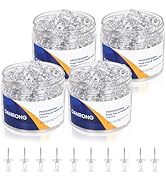 DANRONG 800 PCS Clear Push Pins, Standard Thumb Tacks for Bulletin Board, Steel Point and Clear P...