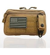 Tactical Molle Admin Pouch with US Flag Patch and Keychain, Utility Laser Cut Tactical EDC Tool P...
