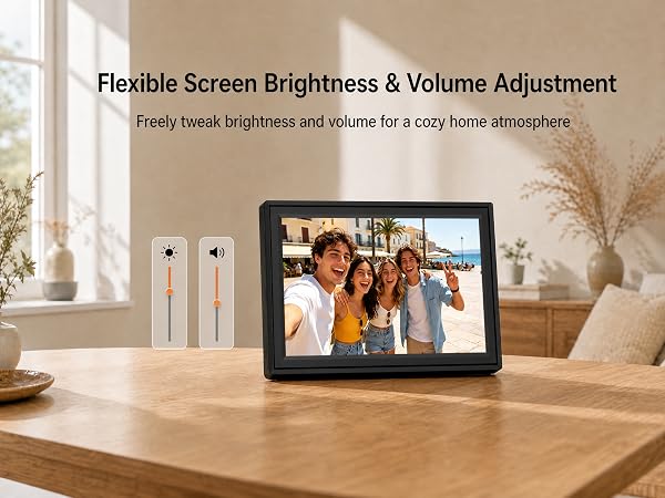 Adjustable brightness and volume by oneself