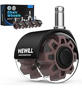 WEWILL Office Chair Wheels, Rubber Replacement Caster Heavy Duty Wheels for Computer Desk Chair t...