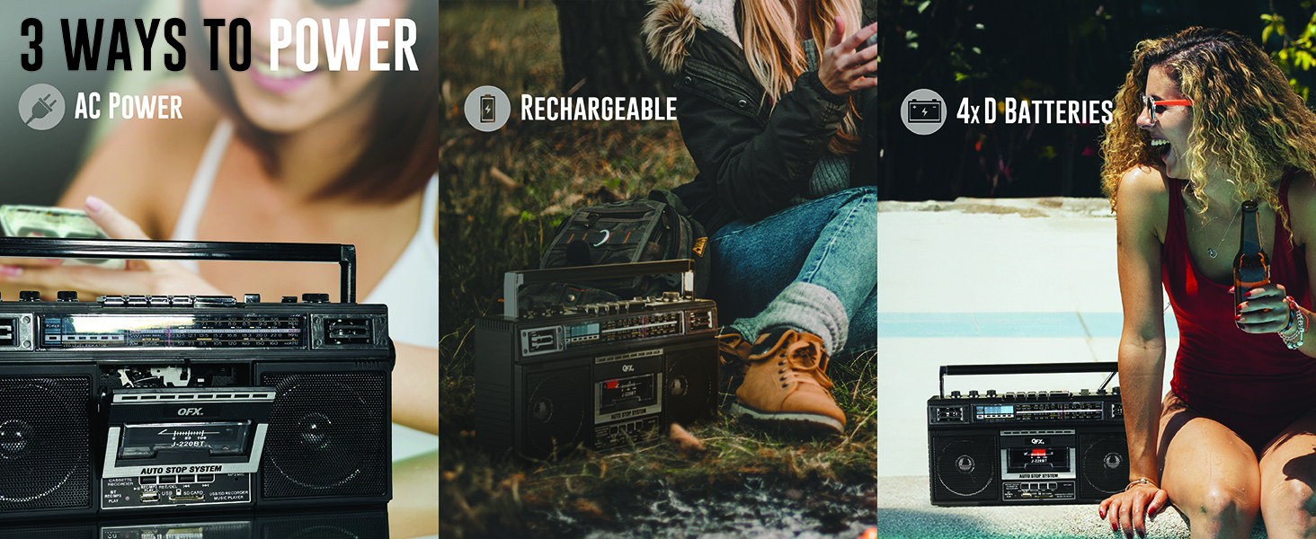 radio cassette player kids boombox small boom box qfx bluetooth speaker cassette tape player