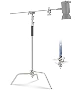 NEEWER Basics 100% Stainless Steel Heavy Duty C Stand with Boom Arm, Max 10.5ft/320cm Photography...