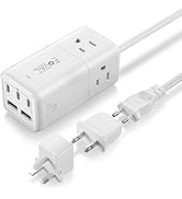 European Travel Plug Adapter, FOVAL US to UK Europe Power Strip 75W USB C Charger with 5 USB Port...