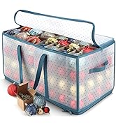 Hearth &amp; Harbor Large Christmas Ornament Storage Box With Adjustable Dividers - Plastic Ornament ...