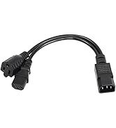 CERRXIAN 1ft C14 to C13 and NEMA 5-15R Y Splitter Power Cord, IEC 320 C14 Male to C13 Female &amp; Ne...