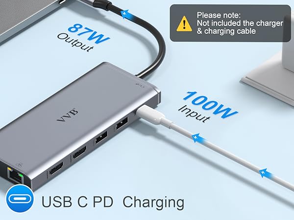usb c dock displayport laptop hub pc docking station computer