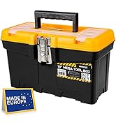 CANOPUS Plastic Toolbox, 13-inch Portable Mega Tool Box with Metallic Clutch, Tool Organizer with...