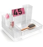 VEXTHYX Clear Plastic Drawer Organizers Set of 45 Vanity trays Stackable Storage Bins Dividers Ba...