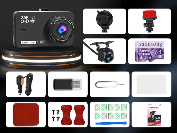 car camera - dash cam front and rear