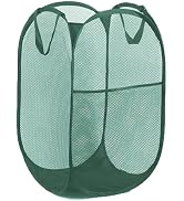 Larpur Pop Up Laundry Basket, Foldable Mesh Laundry Hamper Collapsible Clothes Basket with Side P...
