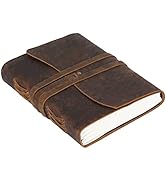 Handmade Leather Journal/Writing Notebook Diary/Bound Daily Notepad For Men &amp; Women Unlined Paper...
